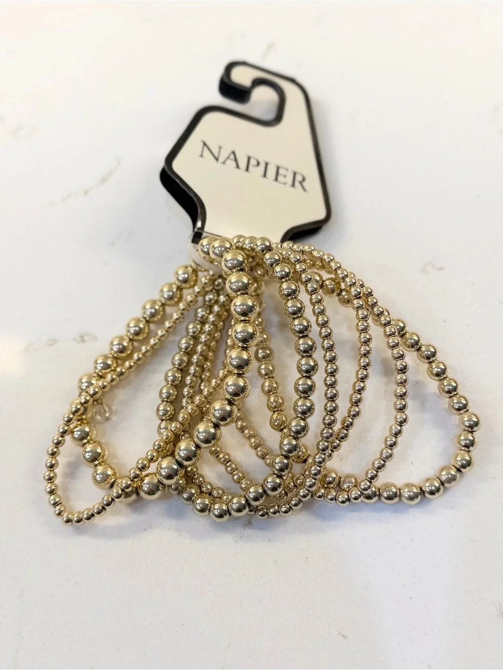 Brand New with tags. Napier Gold Layered Beaded Bracelet Set